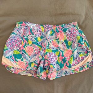 Lilly Pulitzer Vibrant Tropical Print Athletic Shorts